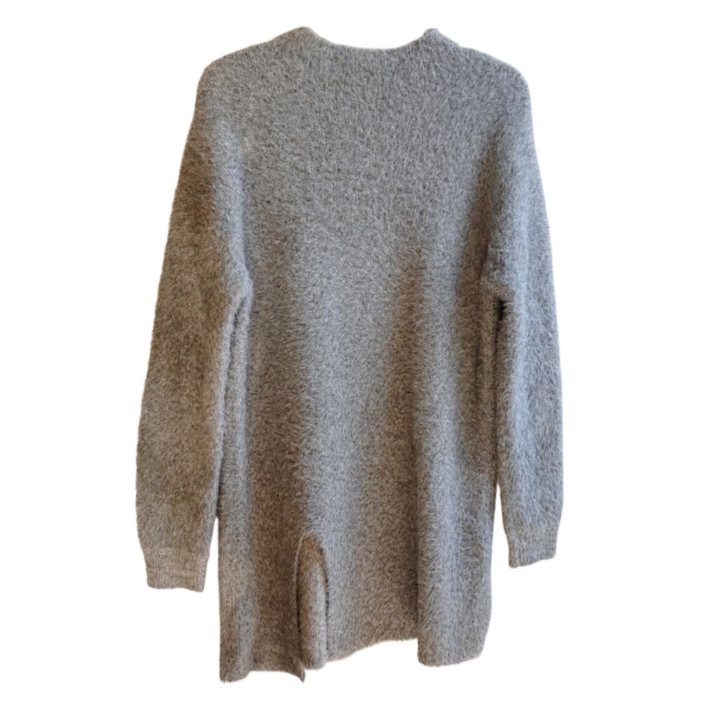 HYFVE Tunic Furry Knit Crew Neck Front Slit Sweater  Size L